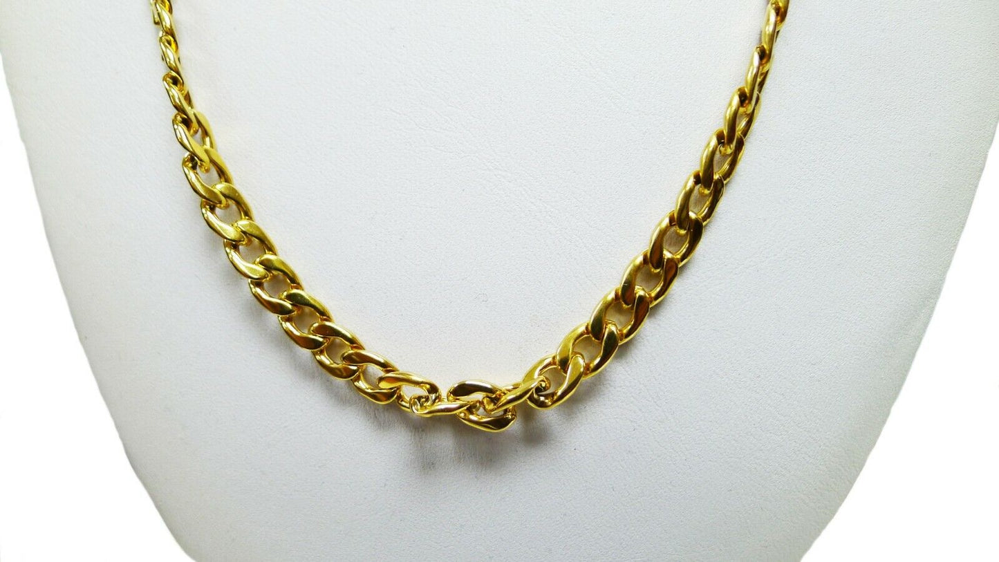 Stainless Steel Yellow Cuban Link Chain Stainless Steel Necklace 6MM up to 28in