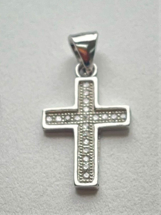 925 Sterling Silver Cross Pendant With Cubic Zirconia