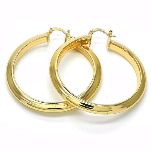14K Gold Filled Small Medium Large Round Hoop Earrings 30mm-70mm